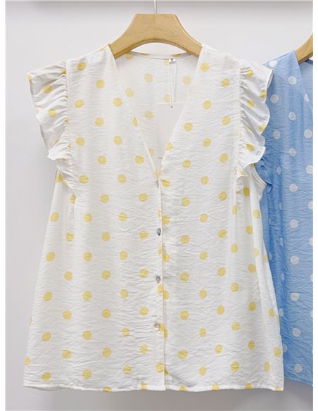 Blusa lunares manga volante