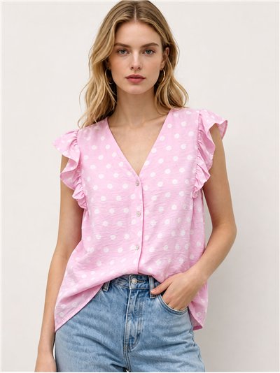 Blusa lunares manga volante
