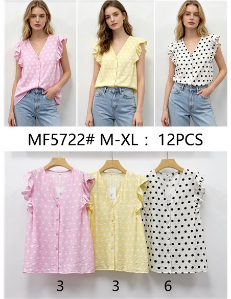 Blusa lunares manga volante