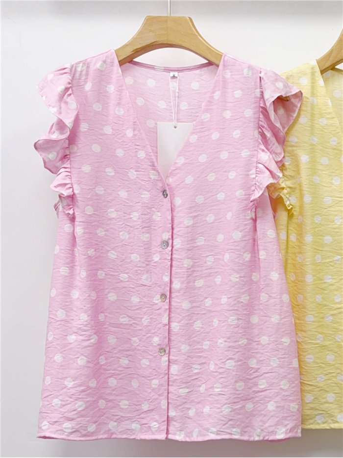 Blusa lunares manga volante