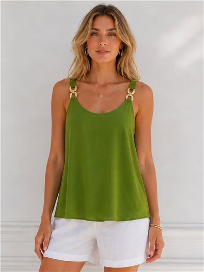 Ring-detail cami top