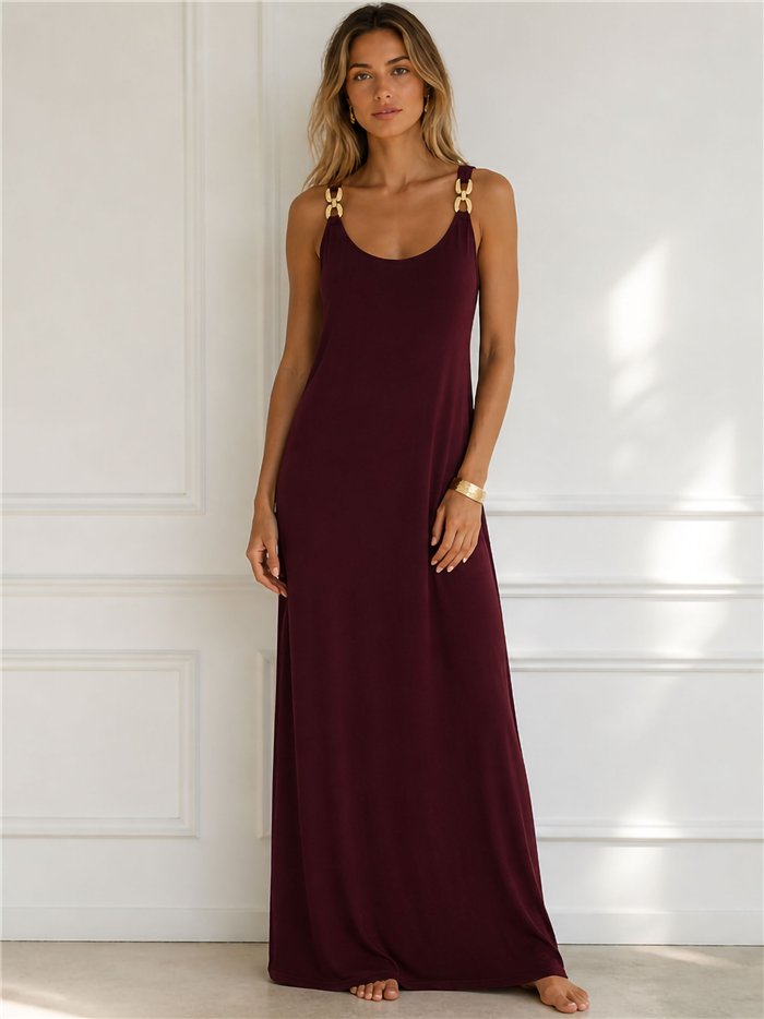Robe longue à bretelles avec détail cerceau