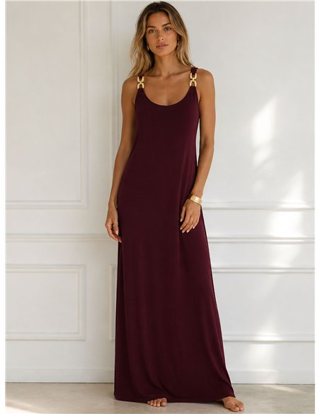 Robe longue à bretelles avec détail cerceau
