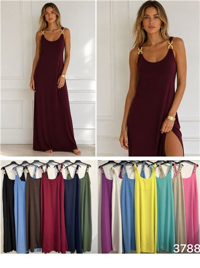 Ring-detail maxi strap dress 2
