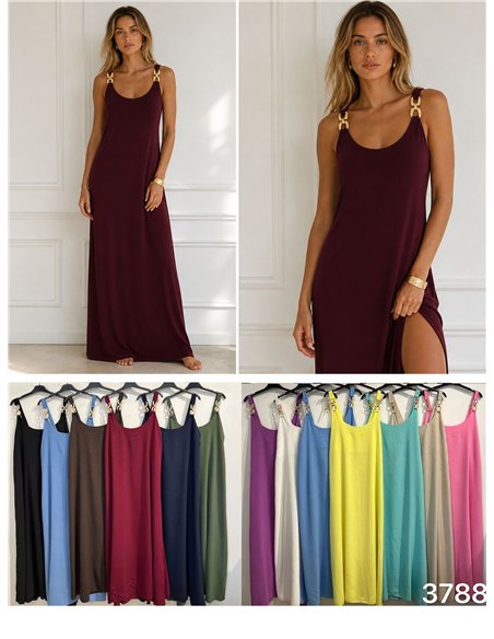 Robe longue à bretelles avec détail cerceau