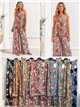 Ensemble chemisier en lycra à imprimé feuilles tropicales avec collier et pantalon