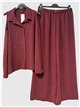 Plus size striped shirt and wide-leg trouser set