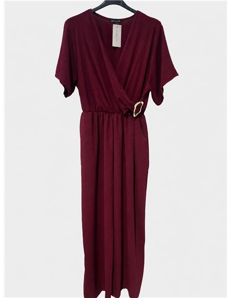 Buckle-detail wrap jumpsuit