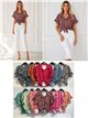 Ruffled tie-front striped shirt