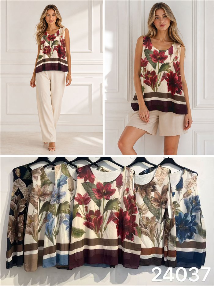 Blouse en mousseline à imprimé floral
