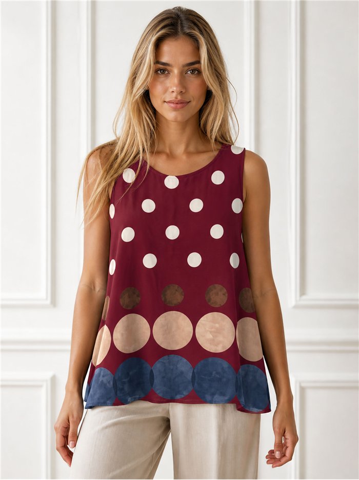 Weite Chiffonbluse mit Polka-Dots