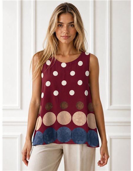 Weite Chiffonbluse mit Polka-Dots