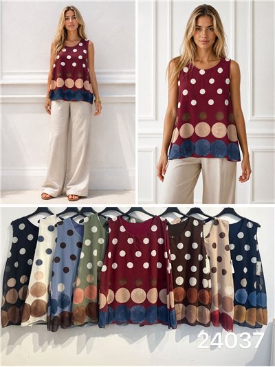 Oversized polka dot chiffon blouse 2
