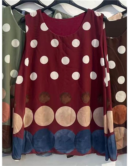Weite Chiffonbluse mit Polka-Dots
