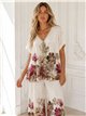 Plus size floral lycra blouse and trousers set