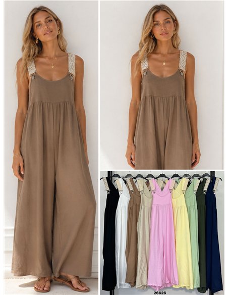 Lace-strap palazzo jumpsuit