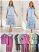 Linen effect oversized floral shirt and sleeveless midi dress set