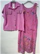 Linen effect oversized floral shirt and sleeveless midi dress set