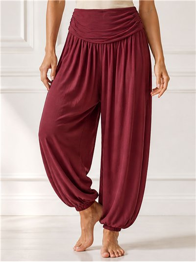 Pantalon harem à taille drapée