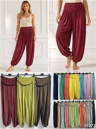 Pantalon harem à taille drapée 2
