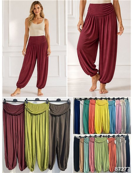 Draped-waist harem trousers