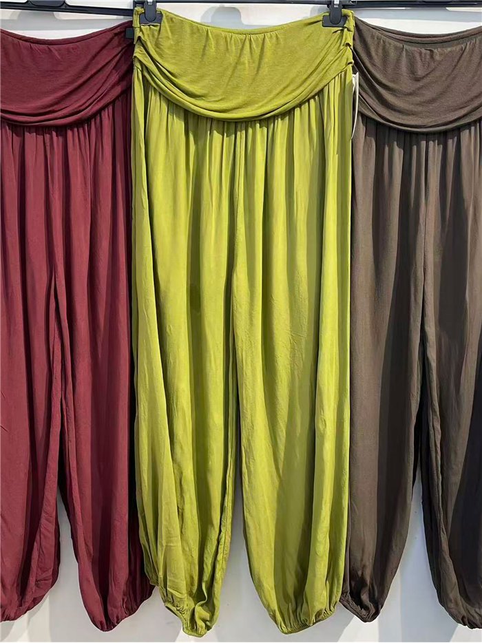 Draped-waist harem trousers