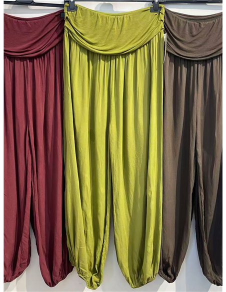 Draped-waist harem trousers