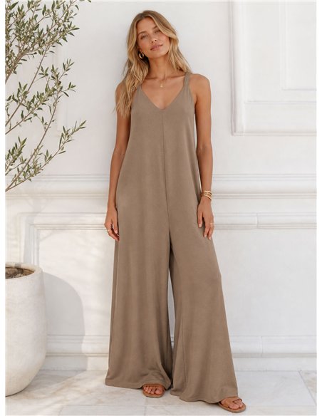 Arabesque print strappy maxi  jumpsuit