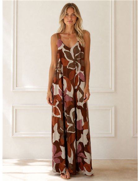 Vestido longo com estampa floral