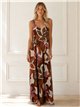 Vestido longo com estampa floral