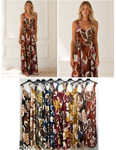 Vestido longo com estampa floral