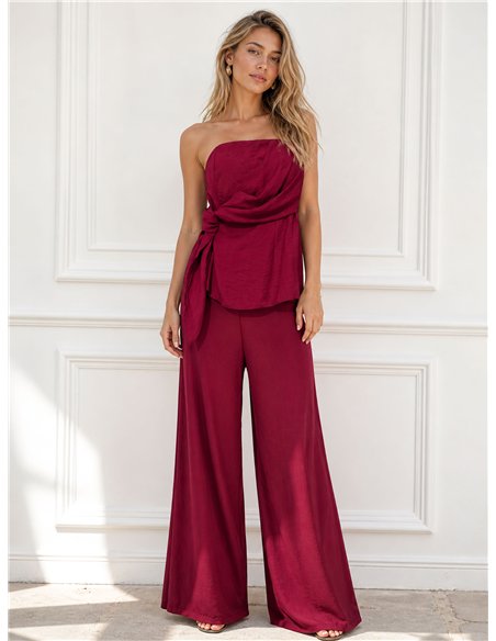 Ensemble haut noué et pantalon palazzo