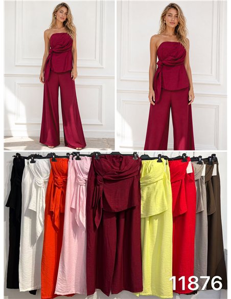 Ensemble haut noué et pantalon palazzo