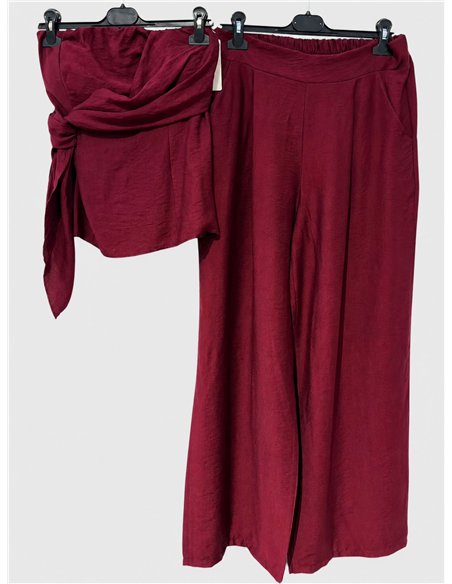 Ensemble haut noué et pantalon palazzo
