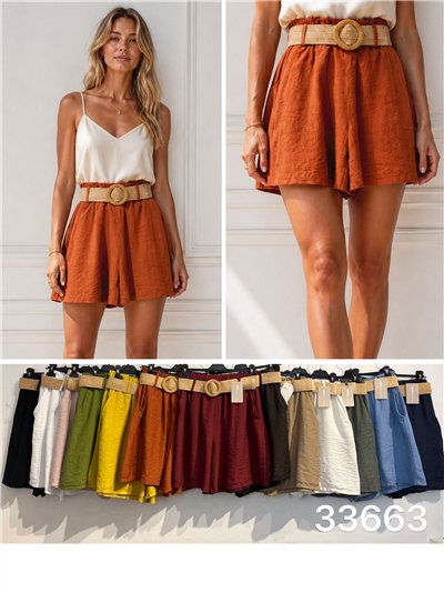 Raffia-belt shorts 2