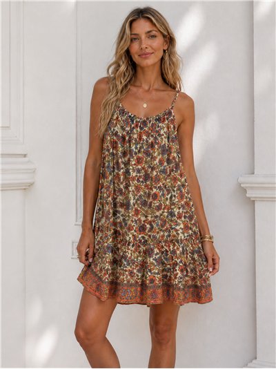 Floral strappy short dress