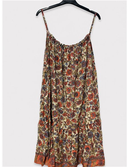 Robe courte fleurie à bretelles