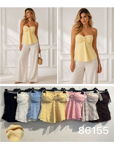 Textured top with jewel button 2