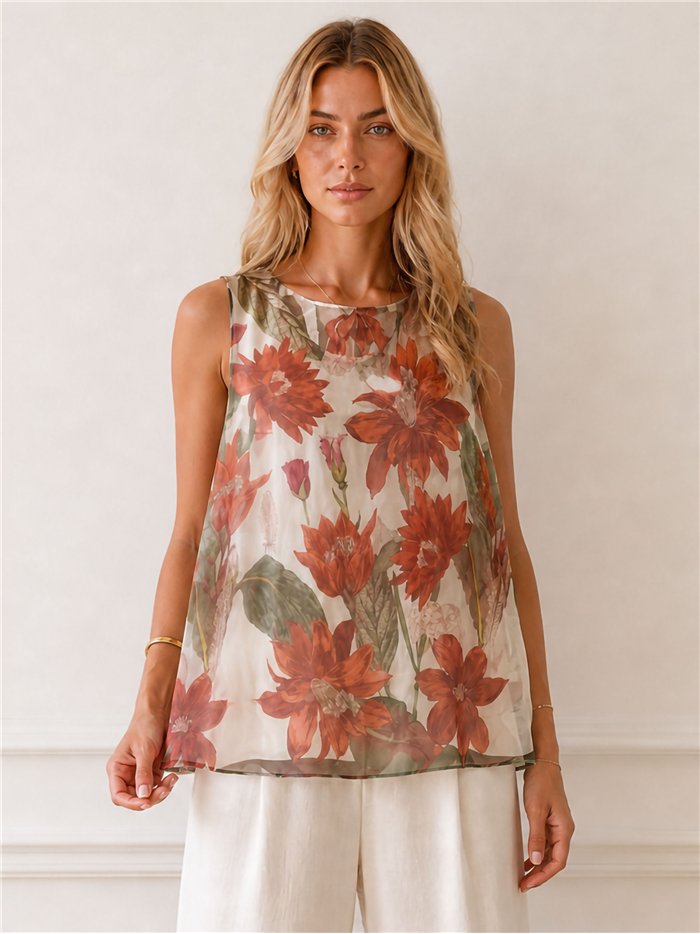 Blouse en mousseline à imprimé floral
