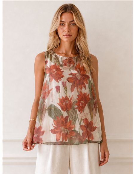 Blouse en mousseline à imprimé floral