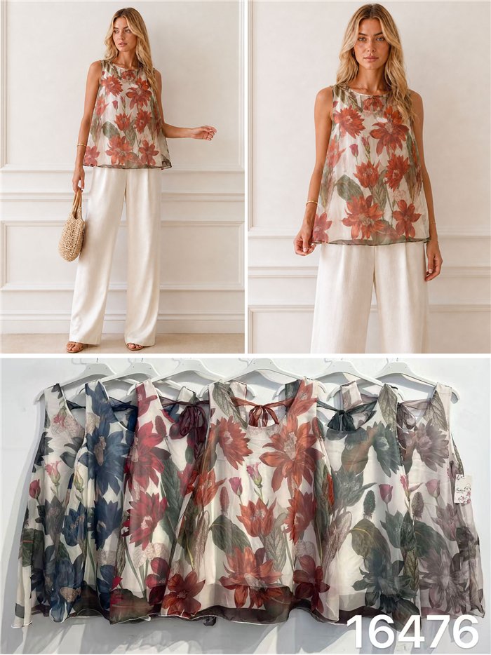 Blouse en mousseline à imprimé floral