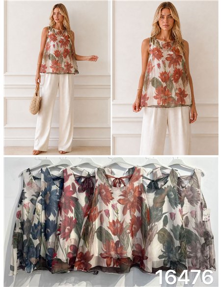 Blouse en mousseline à imprimé floral