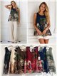 Blusa de chiffon com estampa de paisagem