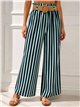 Pantalon palazzo rayé avec ceinture