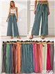 Pantalon palazzo rayé avec ceinture
