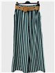 Pantalon palazzo rayé avec ceinture