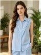 Camisa vichy sin mangas con volantes