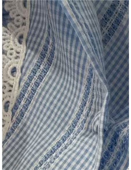 Camisa vichy sin mangas con volantes