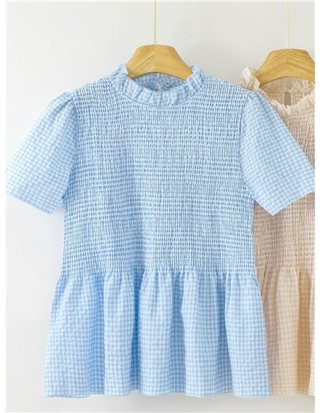Blusa vichy nido de abeja