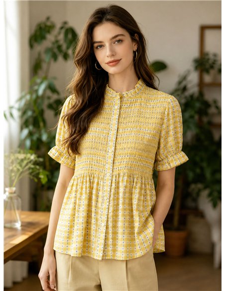 Blusa vichy botones